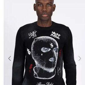 Men’s Left Point Graphic Crewneck Sweater w/ Rhinestones Size Large BNWT